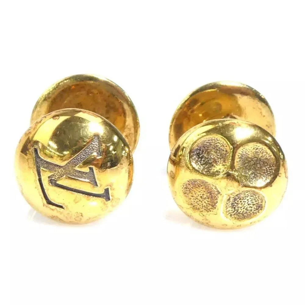 Auth LOUIS VUITTON Cufflinks Gold Metal M30974 -